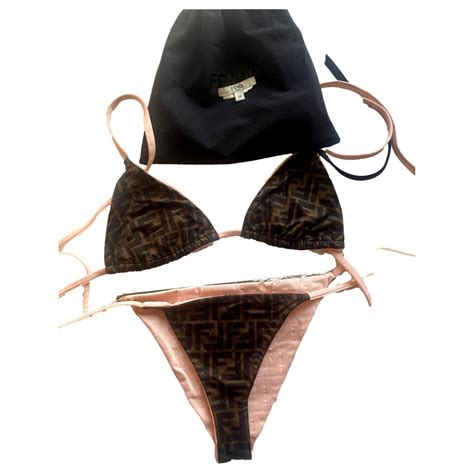 orange fendi bikini|fendirama monogram swimsuit.